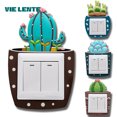 thumbnail image 2 of Pegatinas de luz de interruptor luminosas 3D, pegatinas de pared de silicona, cubierta protectora de planta de cactus para interruptor de noche, decoración del hogar, 2 of 5