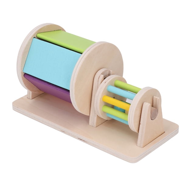 Tambor Rodante De Madera, Tambor Rodante Multifuncional, Juguete Educativo, Cognición Del Color Para Niños