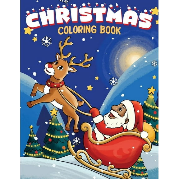 Christmas Coloring Book: Children's Coloring book featuring African-American Santa and children, (Paperback)