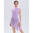 thumbnail image 2 of IDOPIP Lyrical Dance Dress for Women Contemporary Dance Costumes ﻿Solid Mesh Asymmetric Flowy Tulle Skirt for Competition XL Purple, 2 of 8
