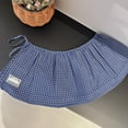 thumbnail image 6 of URTERYSER Plaids Print Double Layer Ruffle Short Apron Wrap Skirt for Women Tie Waist Decors Half Skirt Waistband Shirt Extender Dark Blue, 6 of 9