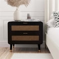 thumbnail image 7 of Maklaine Contemporary 24.8"H Mid-Century Wood Nightstand in Black, 7 of 7
