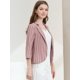 thumbnail image 4 of Blazer De Solapa Con Muescas Y Mangas 3/4 A Rayas Para Mujer Loto S, 4 of 6