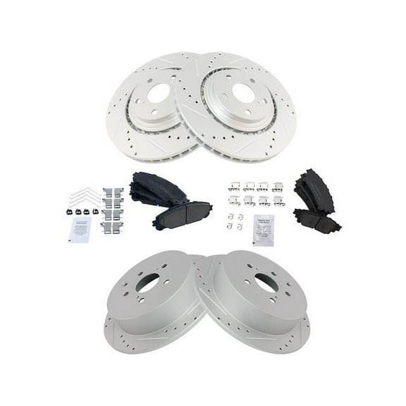 Front and Rear Brake Pad and Rotor Kit - Compatible with 2011 - 2020 Toyota Sienna 2012 2013 2014 2015 2016 2017 2018 2019