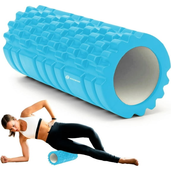 Deep Tissue Foam Roller - High-Density Muscle Massage Roller for Recovery, Pain Relief, Trigger Point, and Myofascial Release - Ideal for Athletes, Gym, and Physical Therapy - 13" x 5" - Blue