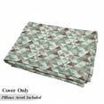 thumbnail image 5 of Grey Floor Pillow Lounger Cover, Abstract Geometrical Theme Retro Illustration of Triangles Trees Print, Nap Mat Printed Fabric Case for 5 Pillows, 88" x 27", Coral and Reseda Green, by Ambesonne, 5 of 5