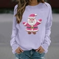 thumbnail image 6 of LEKWK Long Sleeve Christmas Shirts for Women Xmas Santa Graphic Tops Crewneck Sweatshirts Loose Fit Holiday Party Blouses, 6 of 6