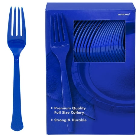 Purple Cake Fork - Royal Blue, Big Party Pack, Mid Weight Forks, 100 Per Pack