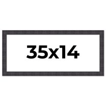 35x14 Frame Brown Rustic Solid Wood Picture Frame 1.5 Inches Wide | Interior Frame Depth 0.5 Inches