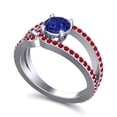 thumbnail image 2 of 2.50 Ct Round Shape Blue Sapphire & Red Ruby Gemstone Stunning Wedding Ring for Fiancee Solid 14K White Gold Size 6.5 by Diamond-Capitals, 2 of 8
