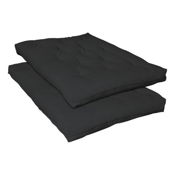 7" Deluxe Futon Pad Black