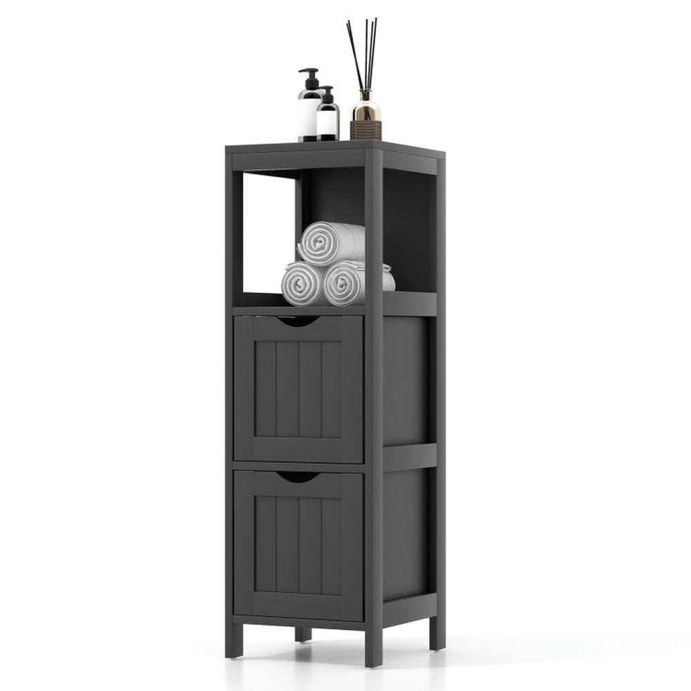 Finihen Bathroom Storage Cabinet, Bathroom Floor Cabinet, Wooden Bathroom Floor Cabinet with Removable Drawers, for Bathroom, Living Room, Bedroom, Kitchen, Black Finihen Bathroom Storage Cabinet, Bathroom Floor Cabinet, Wooden Bathroom Floor Cabinet with Removable Drawers, for Bathroom, Living Room, Bedroom, Kitchen, Black