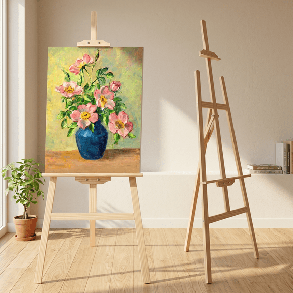 LAVFOX Easel Stand for Painting, Adjustable Wooden Folding Art Easel for Canvas Up to 42 Inch