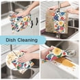 thumbnail image 2 of Yayeee 6 Pack Kitchen Dish Cloths Set for Washing Soft Drying Absorbent Microfiber Towels, Red Japanese Floral Pattern, 2 of 9