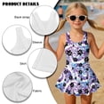 thumbnail image 4 of FOR U DESIGNS Girls' Sleeveless One-Piece Swimsuit Comfortable Tank Bathing Suit Swimwear with Short Bathing Suit for Kids, Dog Paw Tie Dye, 4 of 7
