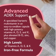 Celebrate Vitamins High ADEK Bariatric Multivitamin Capsules, Iron Free, 180 count