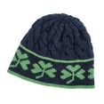 thumbnail image 4 of SAOL Aran Knitted Beanie Hat with Shamrocks 100% Premium Merino Wool Men`s Cap from Ireland, 4 of 4