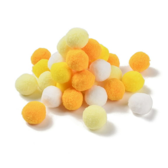 Polyester Ball Decoration Pom Pom Ball For DIY Craft Yellow 2.6~3cm about 120pcs/set