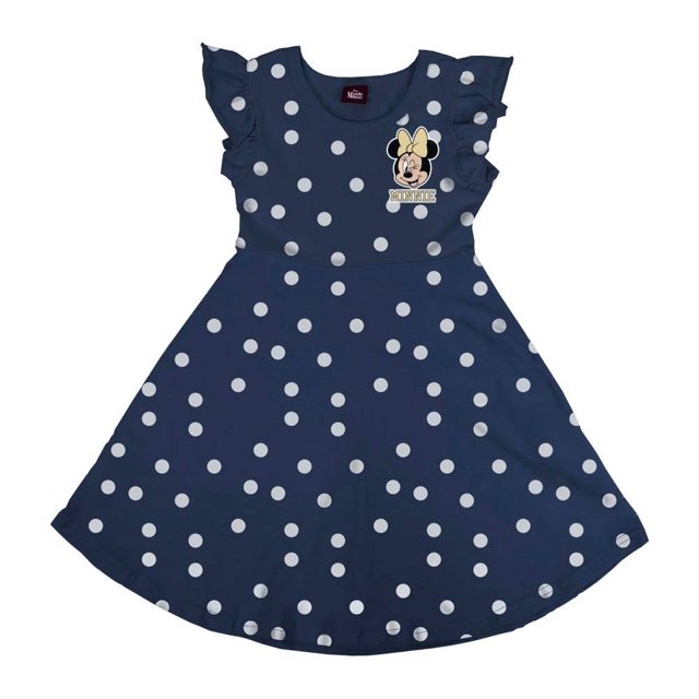 Vestido Minnie Mouse Talla 6 con Ruffle y Estampado Lunetas Azul Marino
