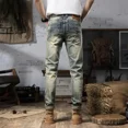 thumbnail image 5 of Pantalones rectos elásticos elásticos para hombre, pantalones vaqueros de verano para hombre, estilo de diseñador coreano de otoño 2024, nuevos y clásicos, 5 of 5