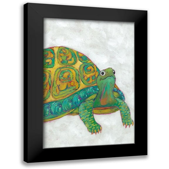 Zarris, Chariklia 11x14 Black Modern Framed Museum Art Print Titled - Custom Turtle Friends I