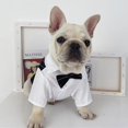 thumbnail image 2 of Dog Shirt Puppy Pet Small Dog Clothes, Stylish Suit Bow Tie Costume, Wedding Shirt Formal Tuxedo with Black Tie, Dog Prince Wedding Bow Tie Suit, 2 of 11