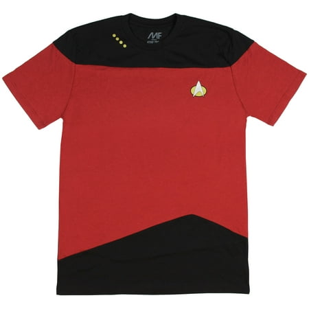 Star Trek: The Next Generation Uniform Adult T-Shirt (SM, Command Red)