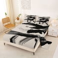 thumbnail image 2 of Erosebridal Abstract Geometric Stripes Queen Sheet Sets,Black Lines Bed Set For Men Women 4pcs, 2 of 6
