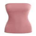 thumbnail image 4 of CHUANK Women‘s 2-Pack Basic Solid Stretchy Cotton Long Bandeau Tube Top, 4 of 7