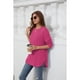 thumbnail image 4 of Blusa Informal con Cuello Redondo y Ligera para Mujer, Color Rojo Rosa L, 4 of 8