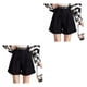 thumbnail image 2 of Minnieouse Pantalones cortos de pierna ancha para mujer, pantalones holgados de cintura alta para fiesta de chicas y viajes, ropa de calle para Negro SG 2Conjunto, 2 of 6