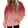 thumbnail image 1 of Women’s Colorful Oversized Hoodie Long Sleeve Gradient Color Block Sweatshirt with Drawstring and Pockets Fall Winter Loose Casual Hooded Top for Everyday Comfort and Style, 1 of 5
