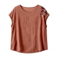 thumbnail image 4 of Womens Summer Tops Cotton and Linen Embroidered Sleeveless Casual Top on Sale, 4 of 4