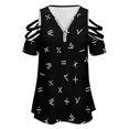 thumbnail image 3 of Mathematical Pattern New Fashion Zip Off Shoulder Top Short-Sleeve Women Shirt Creative Cross Design Geometric Geometry, 3 of 5