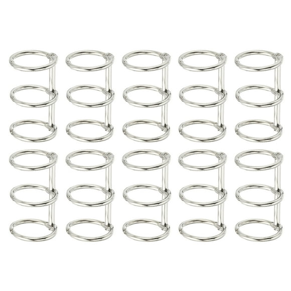 Encuadernación de metal de 3 anillos Uxcell con ID de 25 mm para diario, álbum de fotos, cuaderno, blanco, 10 piezas