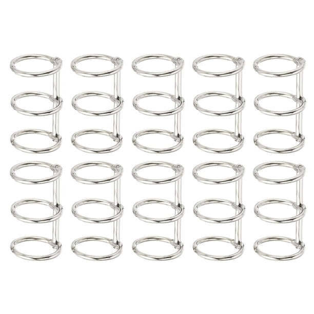 Encuadernación de metal de 3 anillos Uxcell con ID de 25 mm para diario, álbum de fotos, cuaderno, blanco, 10 piezas