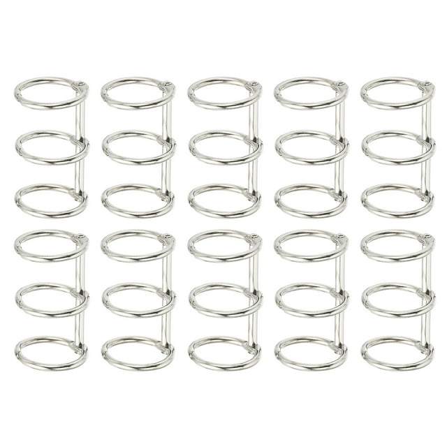 Encuadernación de metal de 3 anillos Uxcell con ID de 25 mm para diario, álbum de fotos, cuaderno, blanco, 10 piezas