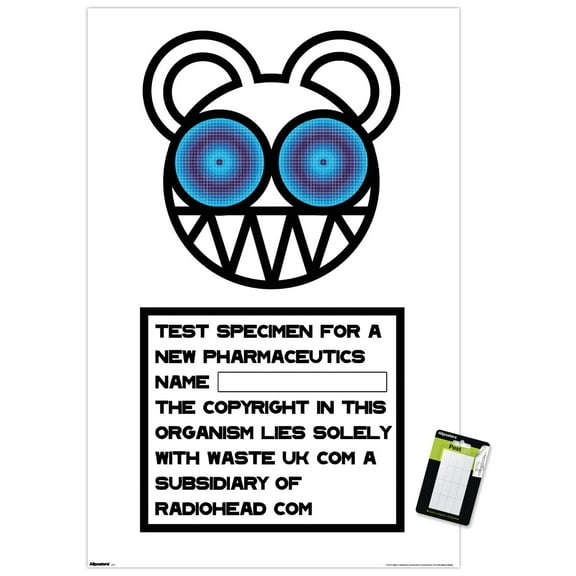 Radiohead - Blue Bear Specimen Wall Poster, 14.725" x 22.375"