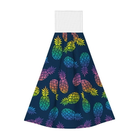 

Jgfou Abstract Bright Pineapple Fruit Retro Print Coral Fleece Microfiber Hanging Hand Towel Soft Premium Dishcloths Multi-Purpose Dust and Stain Removal Cleaning Supplies