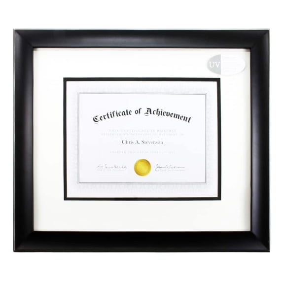 Studio Decor 8.5" x 11" Black Document Frame with Double Mat