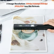 Portable Scanner A4 Document Handheld Scanner 900DPI JPG PDF Formate for Business Picture, Black