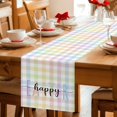 thumbnail image 5 of Easter Cotton Linen Table Runner for Dining Kitchen, Colorful Checkered Plaid Spring Gingham Textured Wedding Outdoor Party Tablerunners, Dresser Scarf Coffee Tablecloth Runners 13x72 Inches, 5 of 9