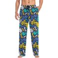 thumbnail image 4 of HPINK-T Mens Sleep Pajama Pants Set Bottoms Motorcycle Lettering Fleece Lounge Sleepwear PJs S, 4 of 7