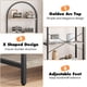 thumbnail image 4 of 5 - tier arched wood estante, moderno de altura para exposición rack para dormitorio, sala de estar, y oficina en casa, gris, 4 of 6