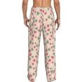 thumbnail image 3 of Uemuo Strawberry And Flowers Pattern Men's Wide Leg Palazzo Lounge Pants with Pockets Light Weight Loose Comfy Casual Pajama Pants-Medium, 3 of 9