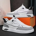 thumbnail image 3 of 1pair Men'S Fashion Skateboard Sneakers - Preppy Low-Top Lace-Up Casual Sports Shoes, Solid Color Faux Upper, Comfortable Fabric Lining, Durable PVC Sole, All-Season Outdoor Footwear, 3 of 9
