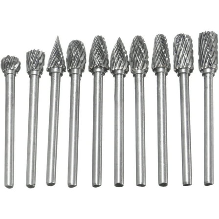 10 Pcs Carbide Drill Bit Metal File Rotary Tool Multi Use Die Grinder Bits Burr