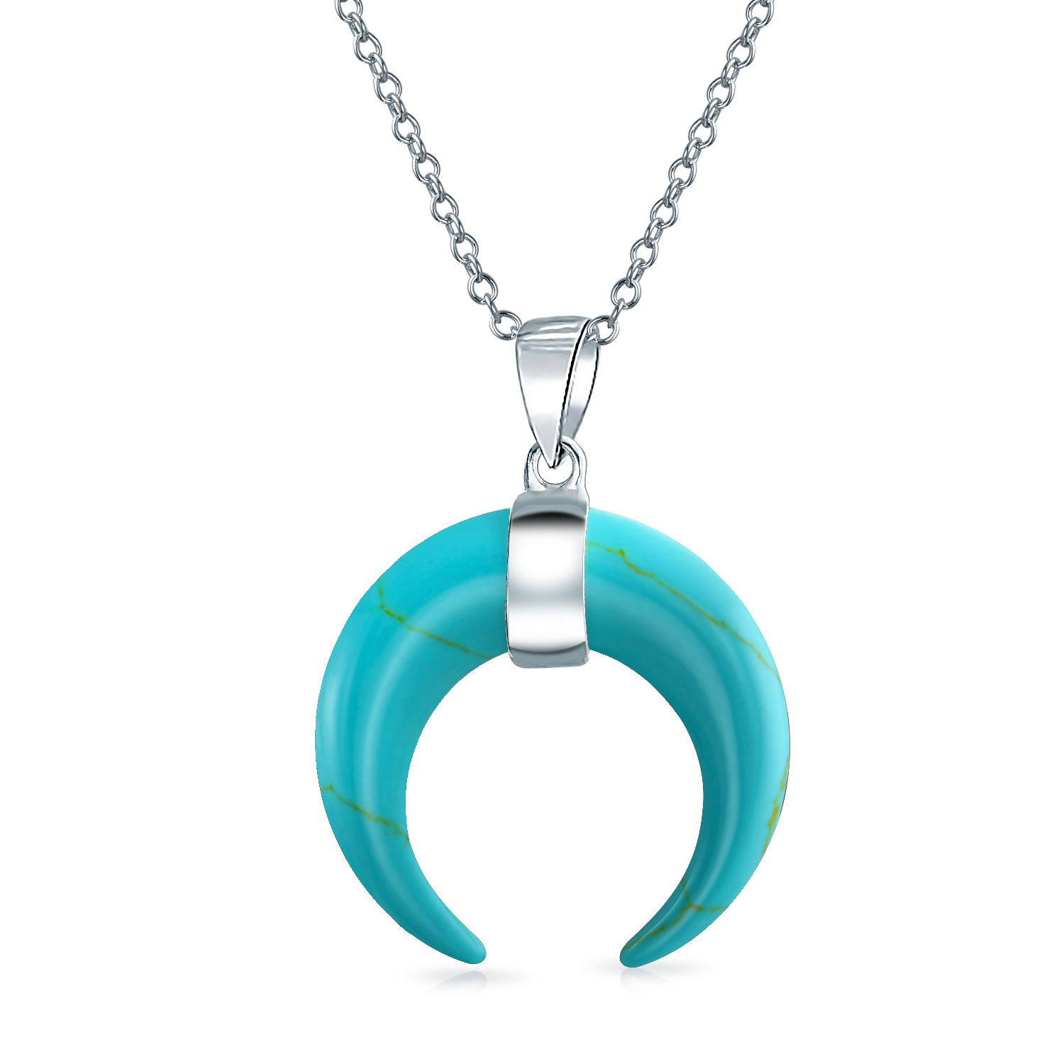 Buy Crescent Moon Necklace Upside Down Moon Pendant Double Horn Online in  India 