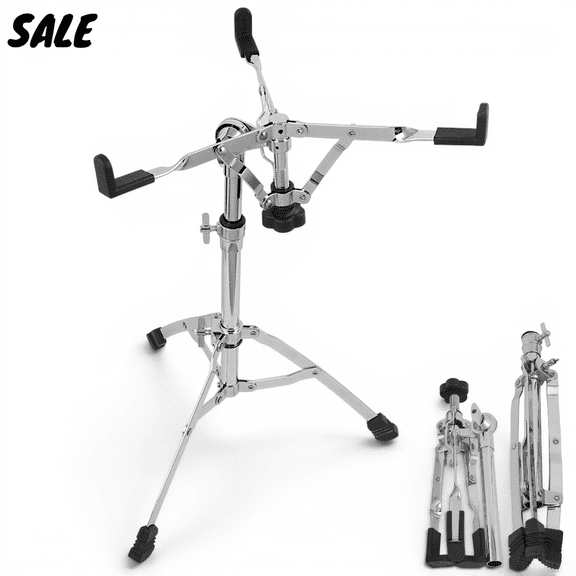 IVV Snare Drum Stand, 19.6-21.6" Height Adjustable Drum Pad Stand, Chrome Plated Tripod Stand for 10-15 Inches Snare Drum, Practice Drum Pad