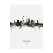 Trademark Fine Art 'St Louis Missouri Skyline Portrait II' Canvas Art by Michael Tompsett